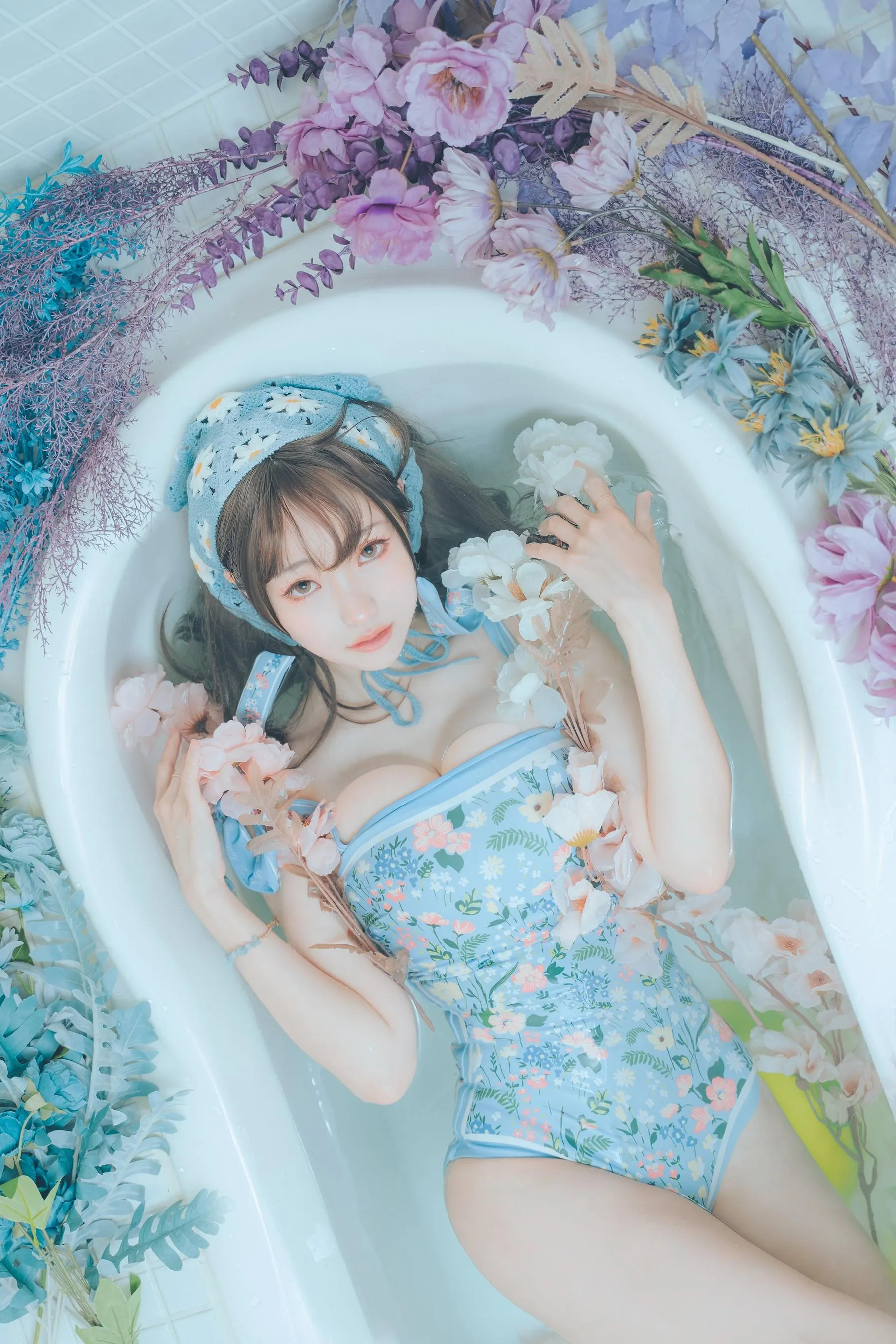 ElyEE子 – NO.122 2023.august D-復古水藍花 Vintage Aqua Blossom [39P]插图2